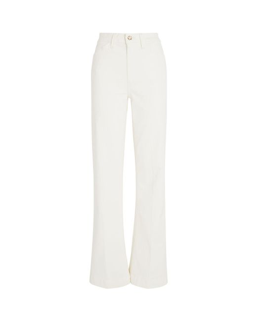 PAIGE White Leenah High-rise Straight Jeans