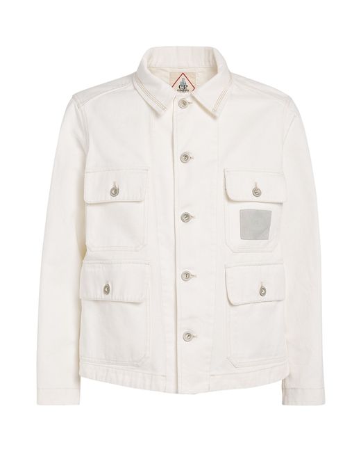 C P Company White Pocket-Detail Denim Jacket for men