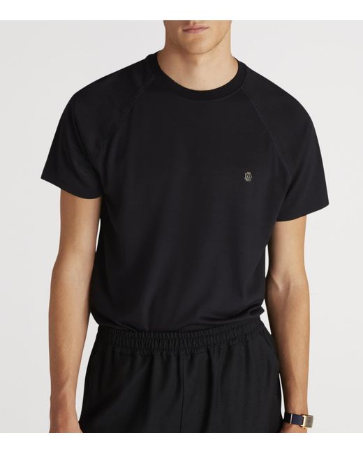 Dunhill Black Wool Athluxury Short-Sleeve T-Shirt for men
