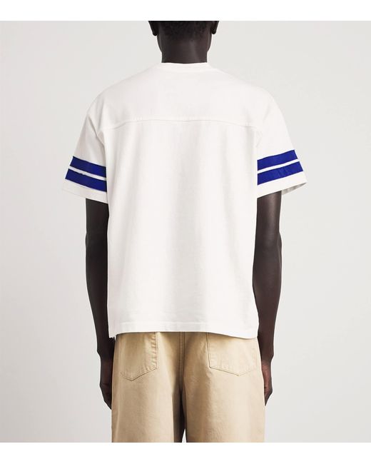 CHERRY LA Blue Appliqué Football Jersey T-Shirt for men