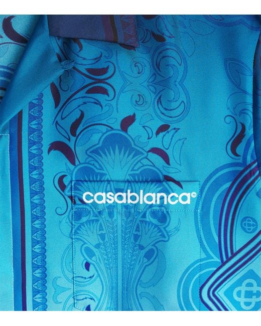 Casablanca Blue Silk Egyptian Rug Shirt for men