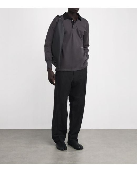 Maison Margiela Black Wool Four Stitch Pinstripe Trousers for men
