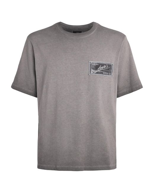 Amiri Gray Cotton Quality Goods Patch T-Shirt for men