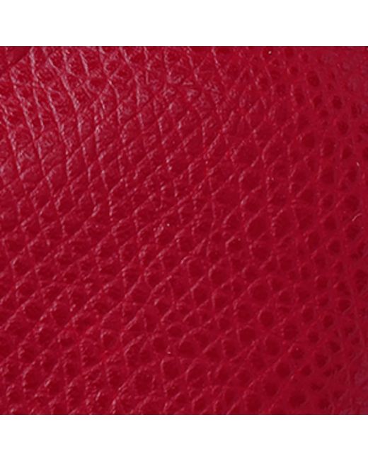 Aspinal Red Grained Leather Heart Keyring