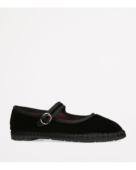 Flabelus Black Velvet Antonia Mary Janes