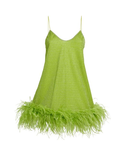Oseree Green Lumière Plummage Mini Dress
