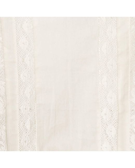 Alice + Olivia Natural Cotton Cassie Embroidered Blouse