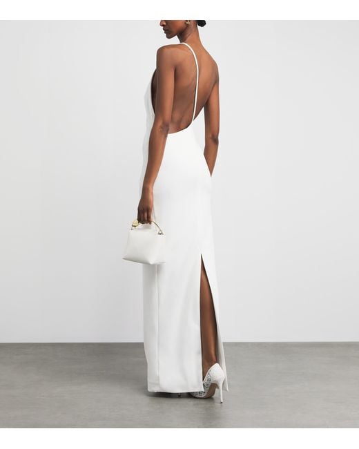 Solace London White Crepe Alexandra Maxi Dress