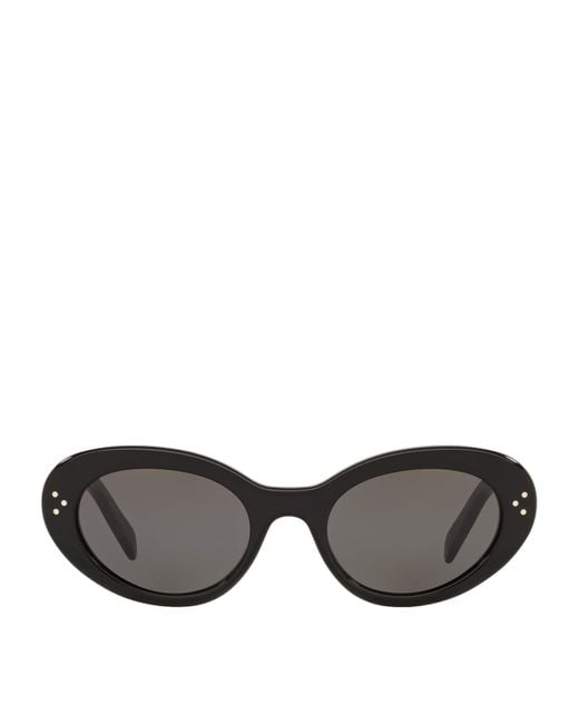 Céline Black Acetate Cat Eye 3 Dots Sunglasses