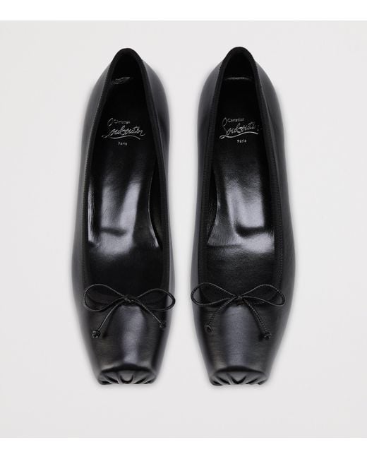 Christian Louboutin Black Cassia Nodo Leather Ballet Flats