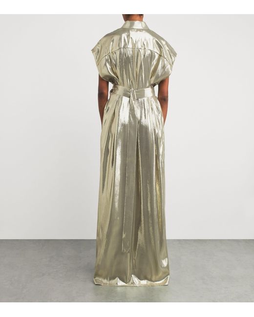 Sa Su Phi Green Silk-Blend Francesca Maxi Dress