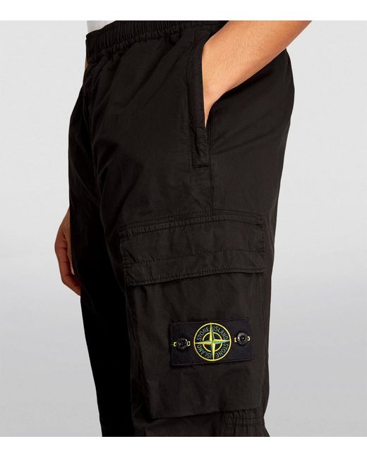 Stone Island Black Cotton-blend Cargo Trousers for men