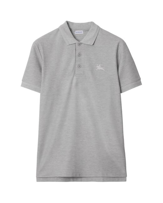 Burberry Gray Cotton Ekd Polo Shirt for men
