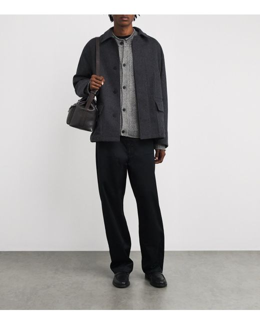 LE17SEPTEMBRE Gray Wool-Blend Textured Cardigan for men