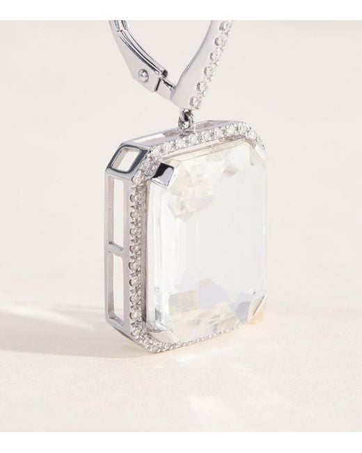 SHAY Natural Diamond And Topaz Portrait Earrings