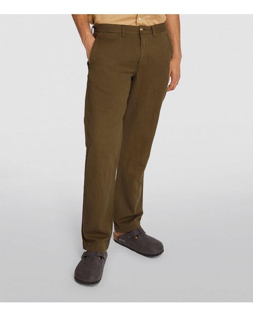Polo Ralph Lauren Green Linen-cotton Straight Trousers for men