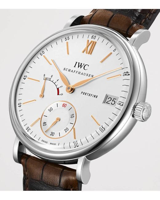 Iwc Metallic Stainless Steel Portofino Hand-Wound Watch for men