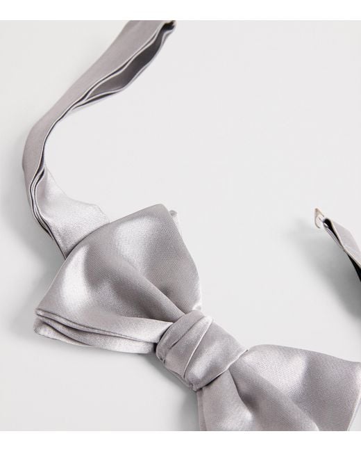 Emporio Armani White Silk Bow Tie for men