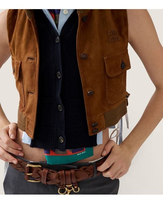 Miu Miu Blue Cashmere Cardigan Vest for men