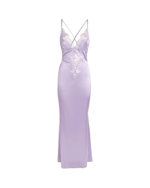 Rosamosario Purple Silk Drusilla Slip Dress