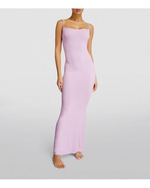 Skims Purple Soft Lounge Long Slip Dress