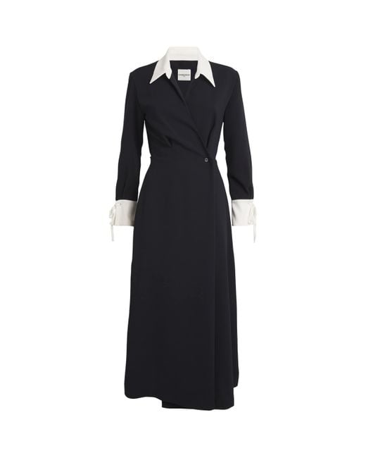 Claudie Pierlot Black Collared Midi Wrap Dress