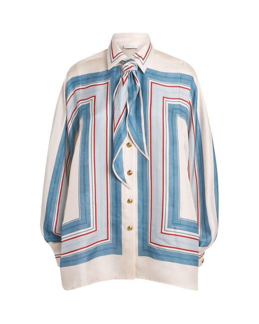 Zimmermann Blue Silk Stripe Shirt