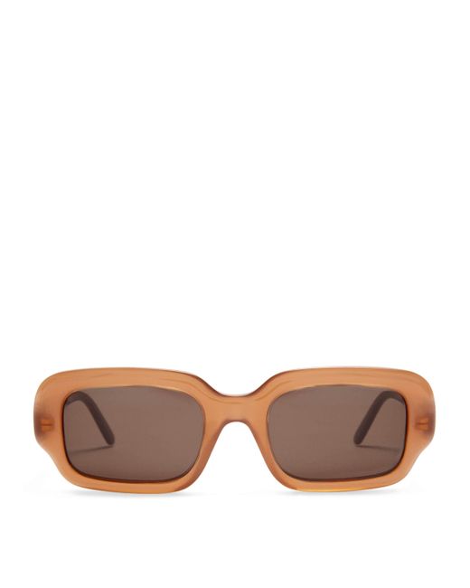 Loewe Brown Acetate Rectangular Slim Sunglasses