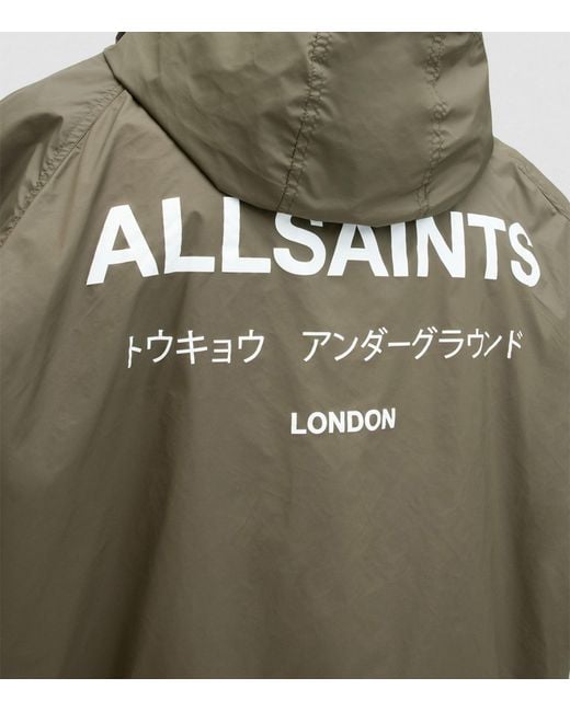 AllSaints Green Hooded Underground Jacket for men
