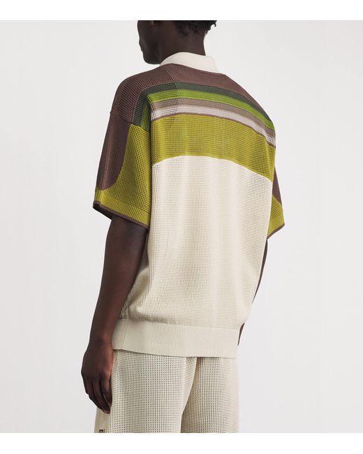 Amiri Green Mesh Logo Oversized Short-Sleeve Shirt for men