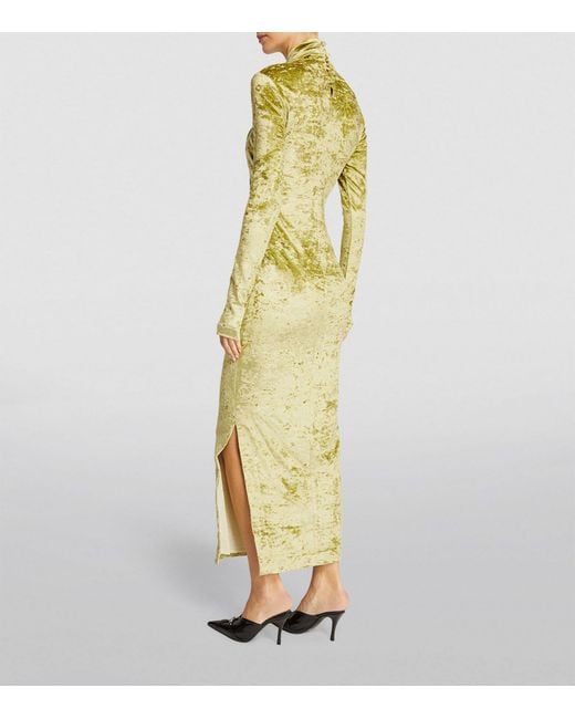 Nanushka Yellow Velvet Franci Maxi Dress