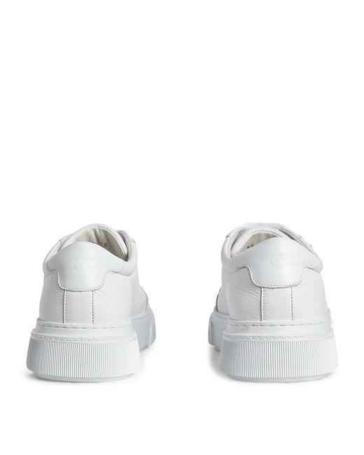 Giorgio Armani White Leather Low-top Sneakers for men