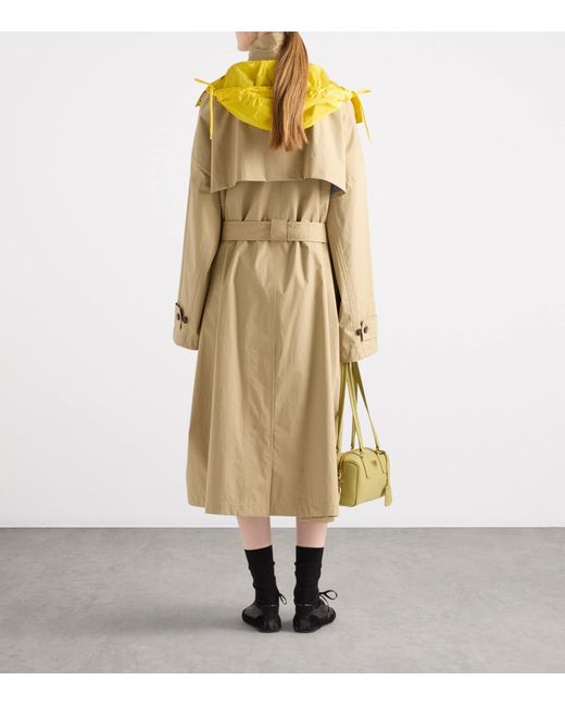 Prada Natural Cotton Belted Trench Coat
