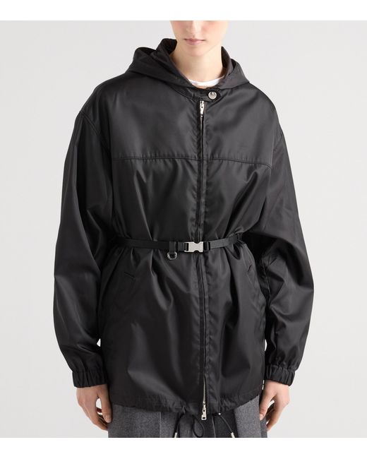 Prada Black Re-Nylon Hooded Jacket
