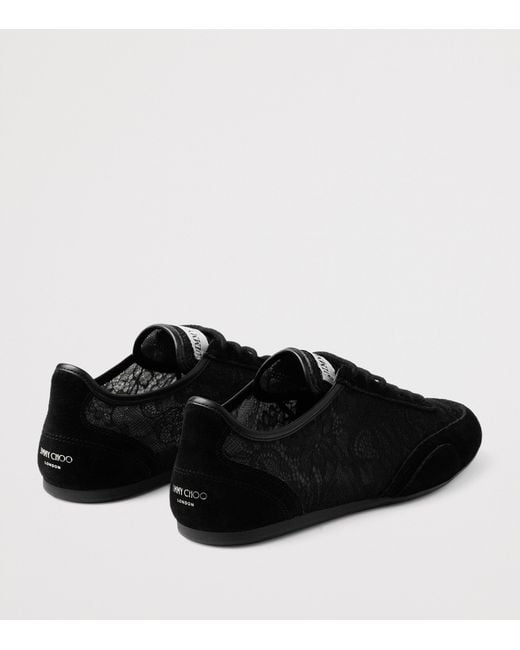 Jimmy Choo Black Sunny Lace Low-Top Sneakers
