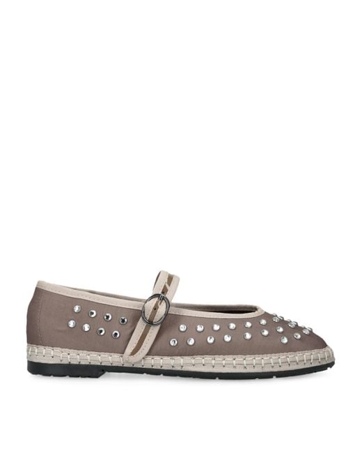 Flabelus Gray Embellished Mae Mary Janes