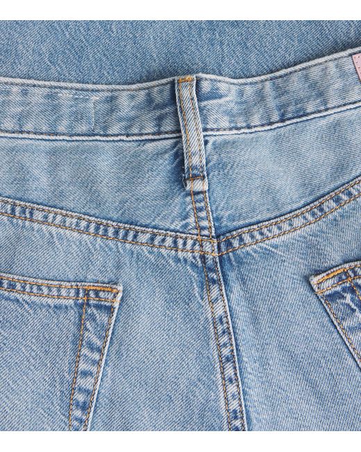 Rag & Bone Blue Logan Mid-Rise Wide-Leg Jeans