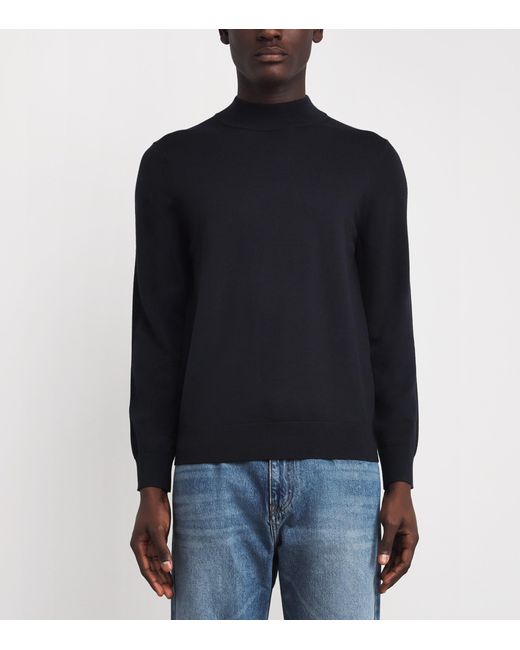 Sandro Blue Wool High-Neck Sweater for men