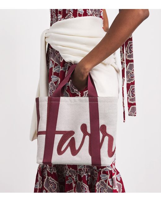 Harrods Purple Small Logo Tote Bag