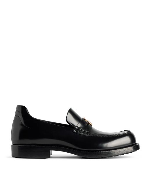 Balenciaga Black Leather Comfy Loafers