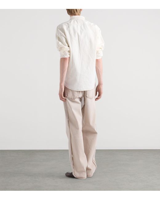 Prada White Chambray Button-Down Shirt for men
