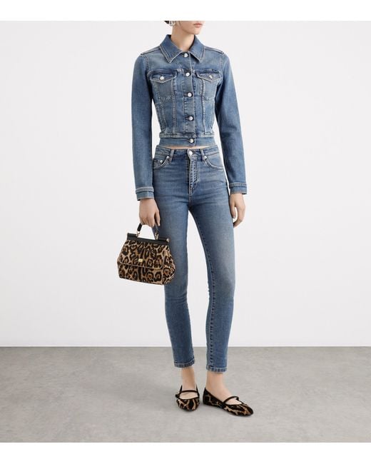 Dolce & Gabbana Blue High-Waist Skinny Jeans