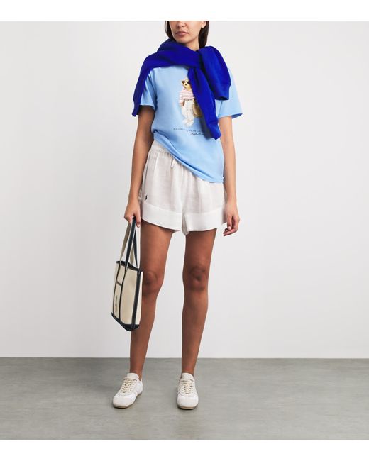 Polo Ralph Lauren Blue Cotton Polo Bear T-Shirt