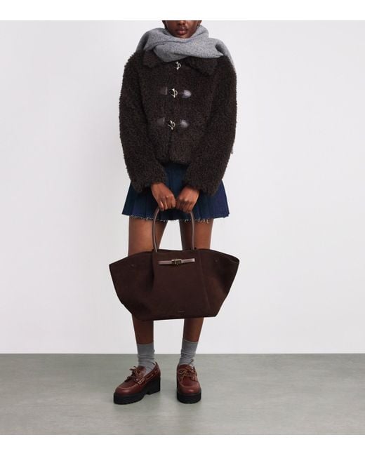 Maje Black Faux Shearling Bomber Jacket