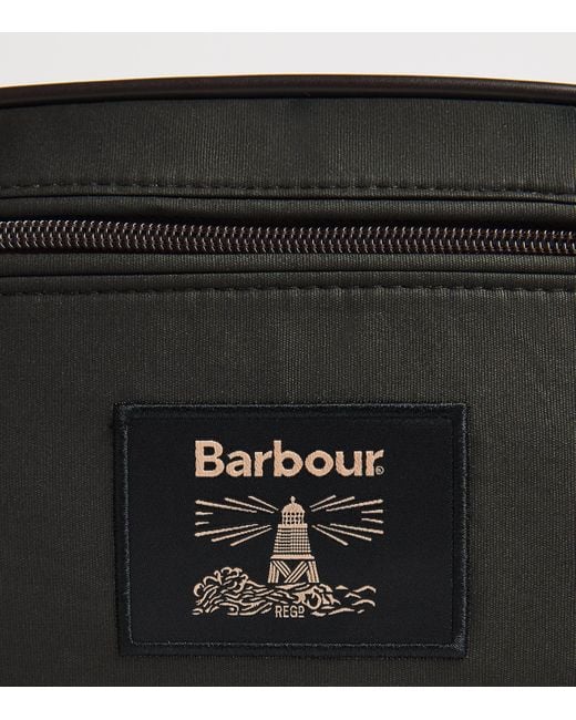 Barbour Black Wax-Coated Wash Bag