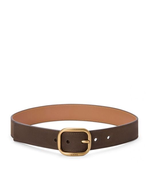 Loewe Brown Leather Rounded-Rectangle Belt