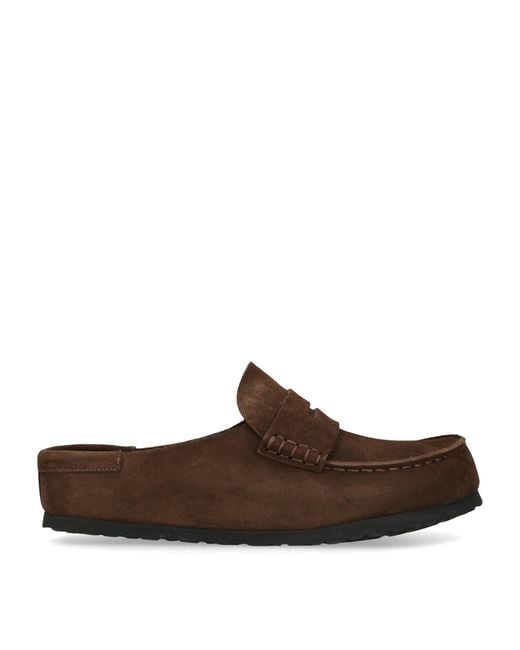 Birkenstock Brown Suede Naples Wrapped Clogs