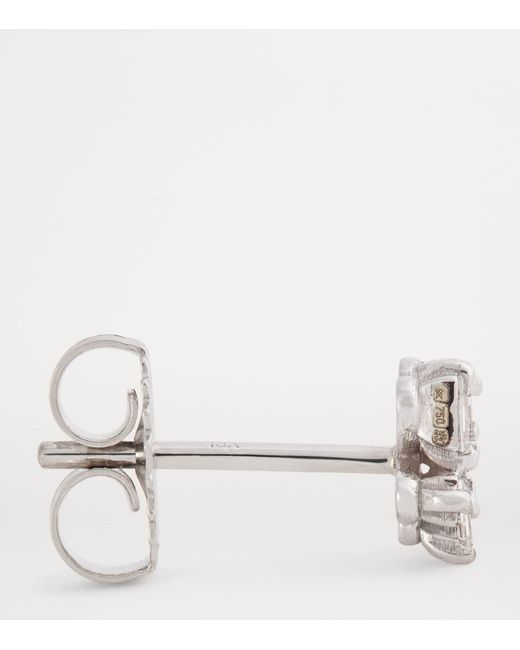 Suzanne Kalan White And Diamond Classic Cluster Stud Earrings