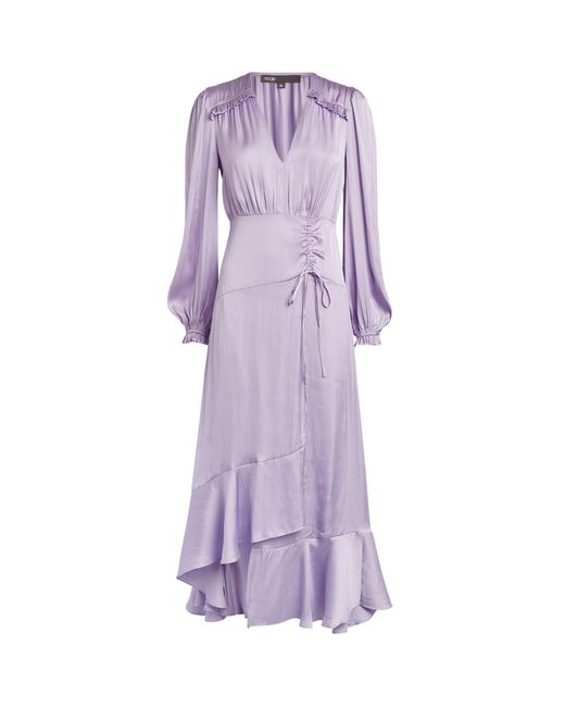 Maje Purple Satin Maxi Dress