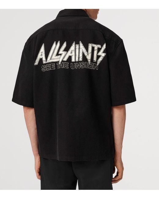 AllSaints Black Synth Logo Shirt for men